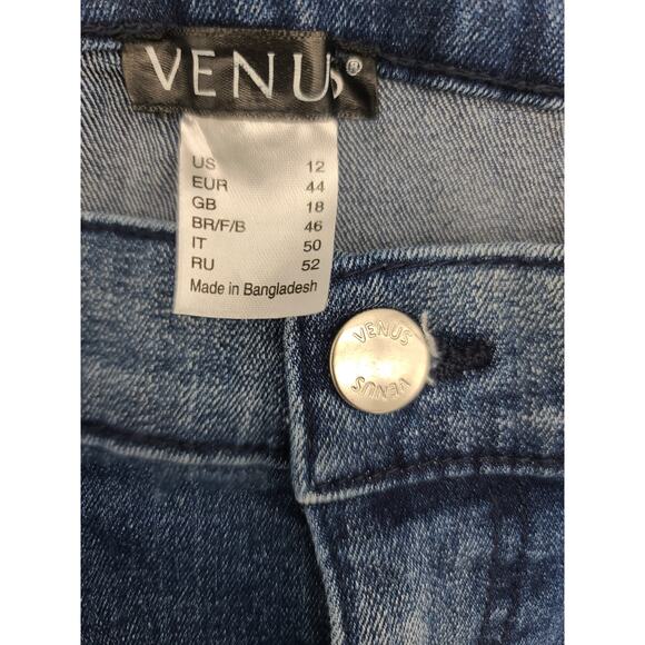 Venus Women Sz 12 Two-Tone Denim Skinny Jeans Curve-Enhancing Contoured Seams - Picture 4 of 6